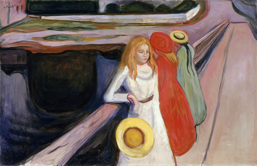 Girls on a Bridge in Detail Edvard Munch